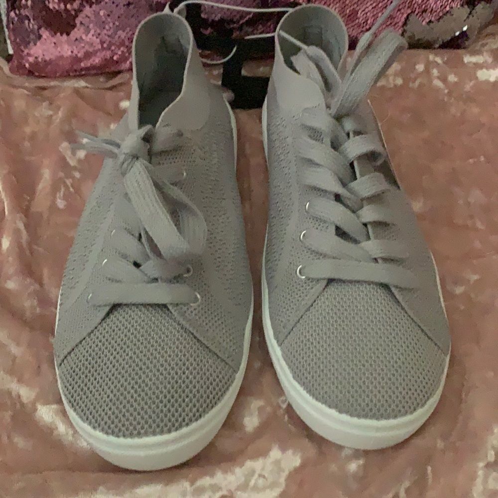 Grey Knit Sneakers 